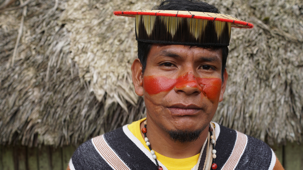 Victor Pio, Chief of Nuevo Amanecer Hawai, has led his indigenous Ashaninka community through political and territorial violence in Peru's central Amazon [Neil Giardino/Al Jazeera]