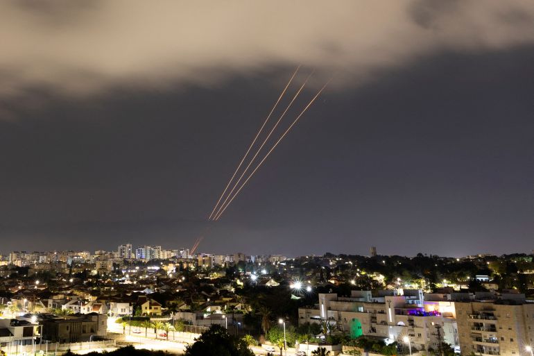An anti-missile system operates after Iran launched drones and missiles towards Israel, as seen from Ashkelon, Israel April 14, 2024. REUTERS/Amir Cohen TPX IMAGES OF THE DAY